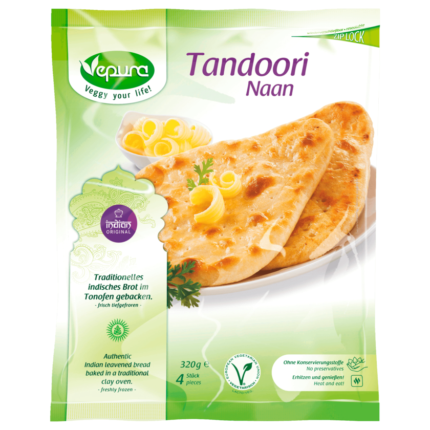 Vepura Tandoori Naan Vegetarisch 320g